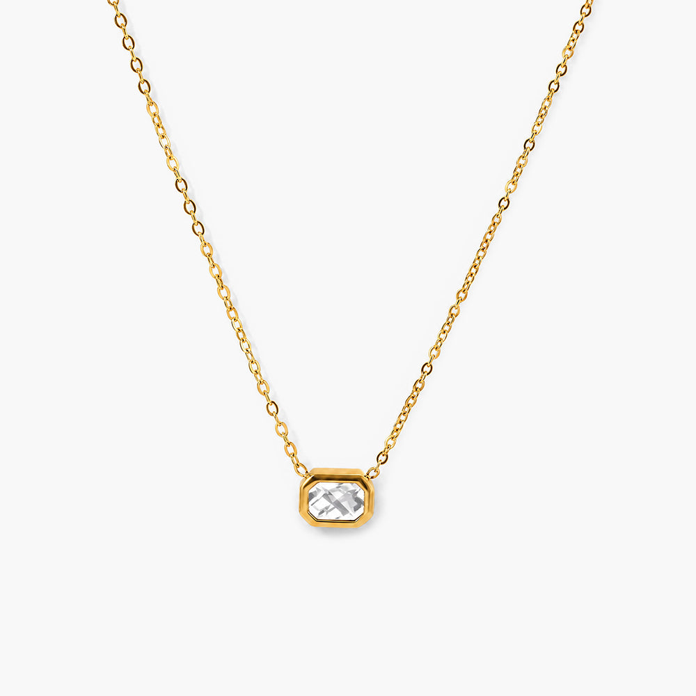 Royal Emerald-Cut Charm Necklace