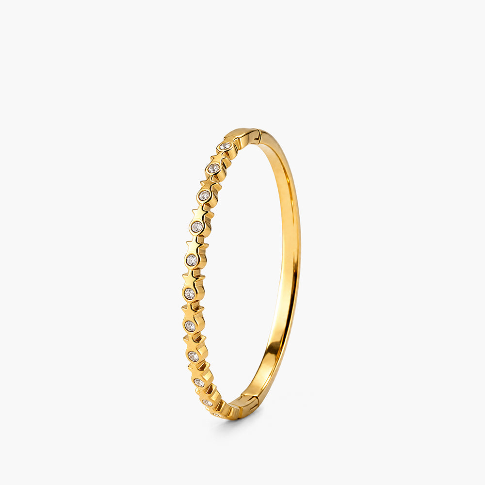 Auric Bloom Crystal Bangle
