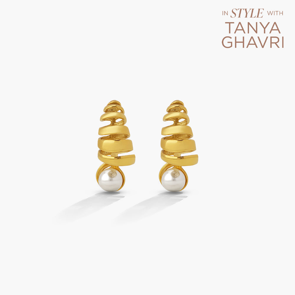 Regal Twist Pearl Accent Earrings
