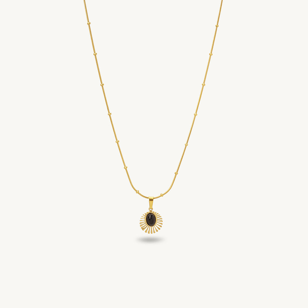 Sunburst Stone Pendant Necklace