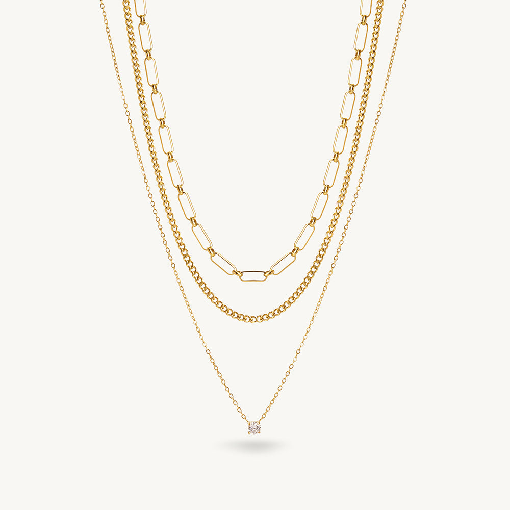 Chic Triple Chain Stacking Necklace