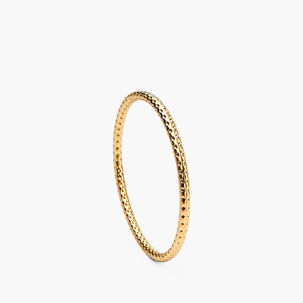 Gold Plated Circle Hammered Bracelet