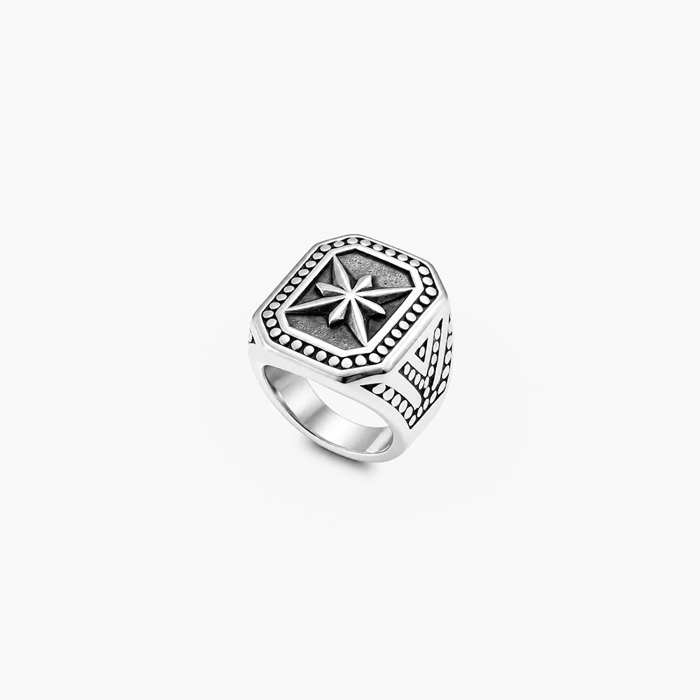 Retro Flower Punk Men's Ring