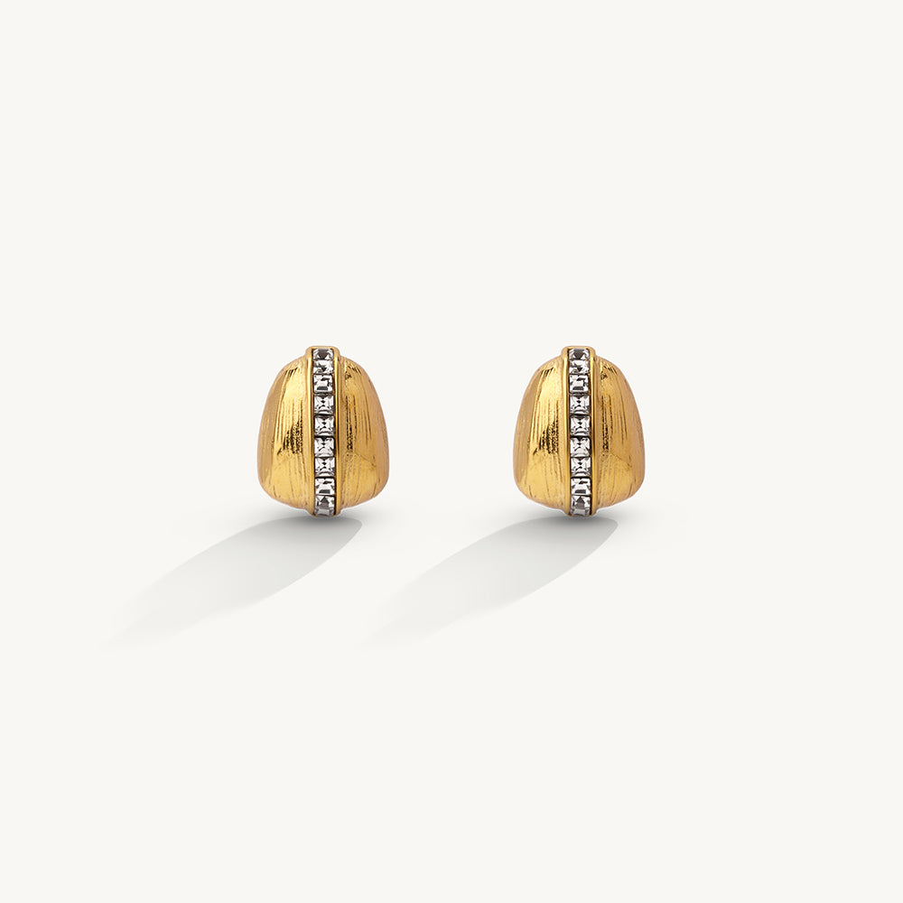 Textured Crystal Accent Earrings