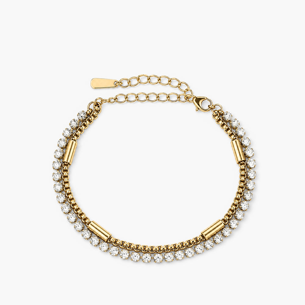 Golden Glamour Layered Bracelet