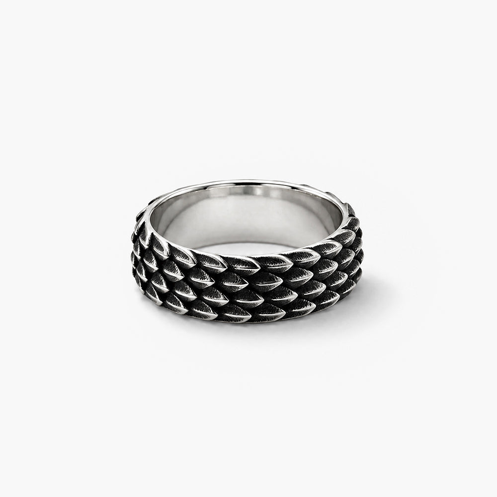 Edgy Oxidised Silver Ring