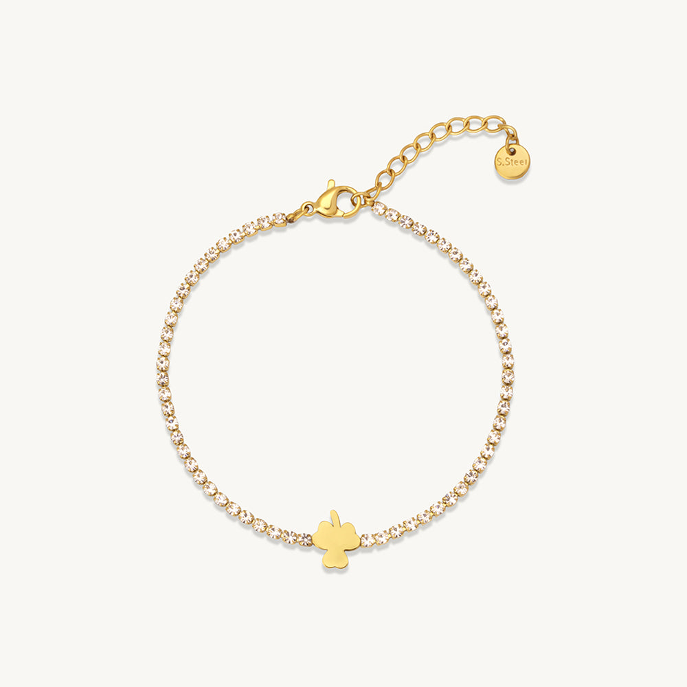 Lucky Clover Motif Chain Bracelet
