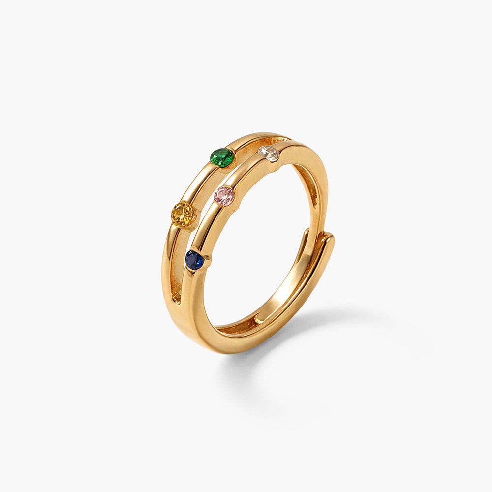 Rainbow Orbit 925 Sterling Silver Ring