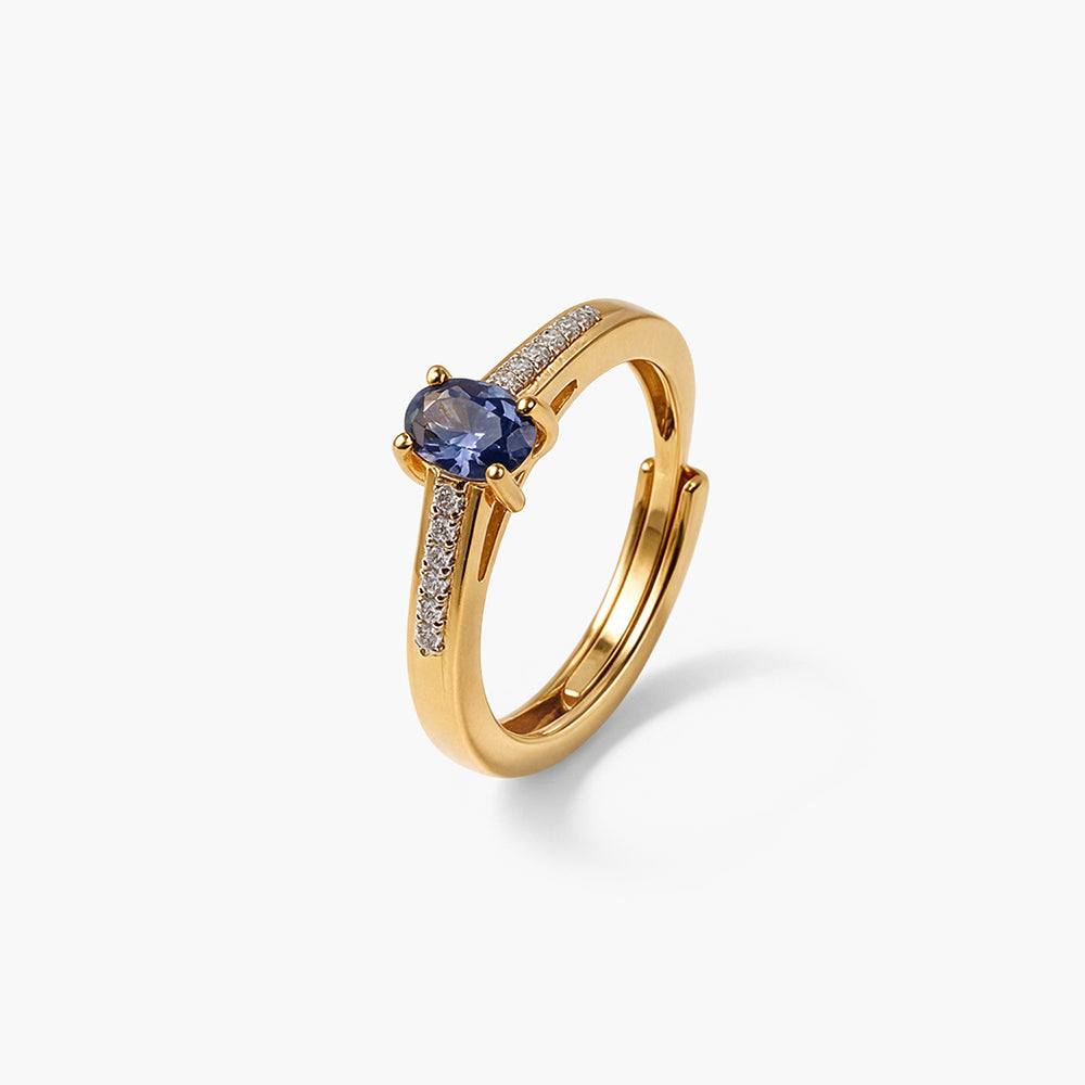 Eternal Blue Oval Stone 925 Sterling Silver Ring