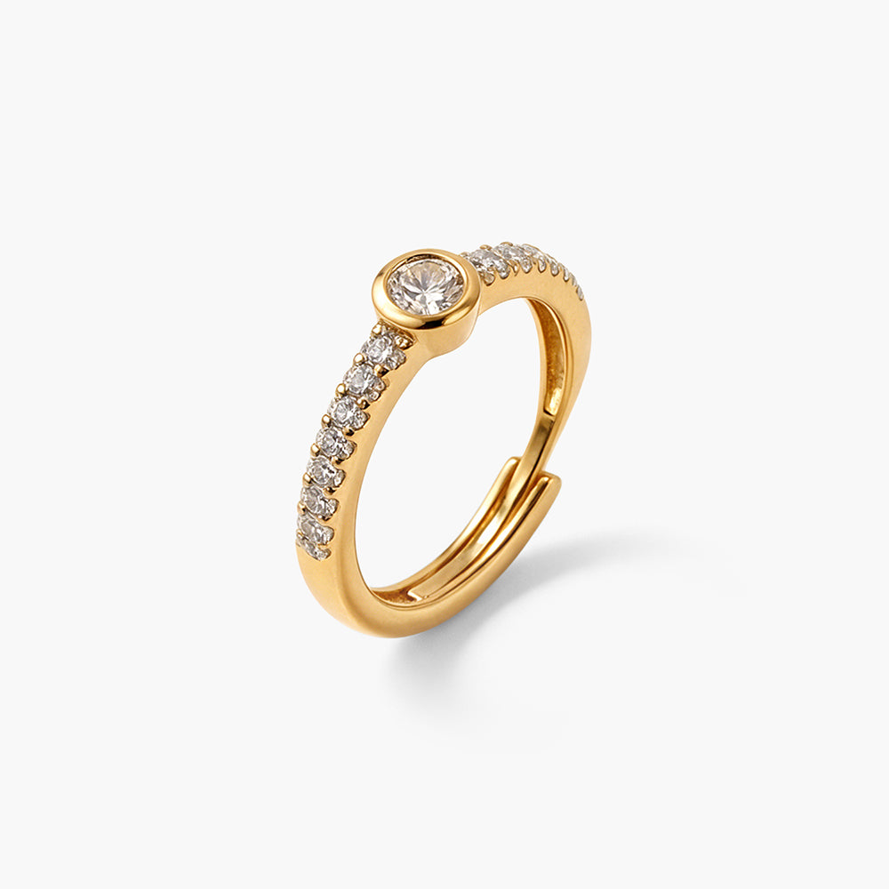 Crystal Line Solitaire 925 Sterling Silver Ring