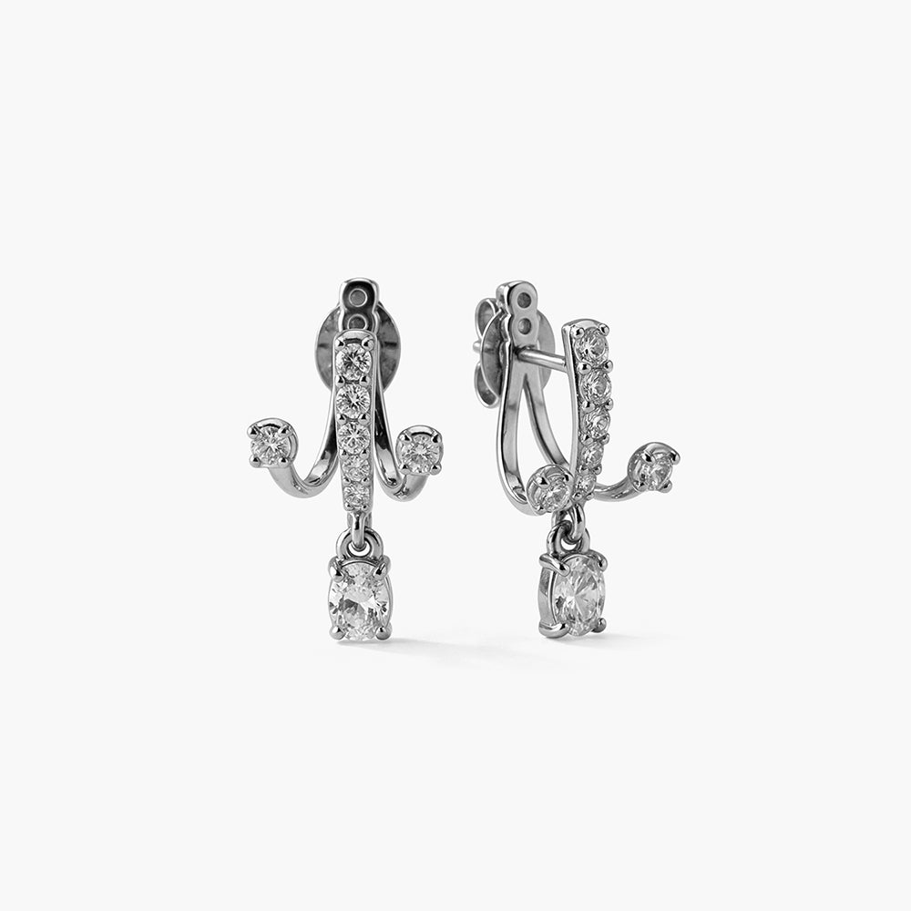Branchline Crystal Platinum Plated 925 Sterling Silver Studs