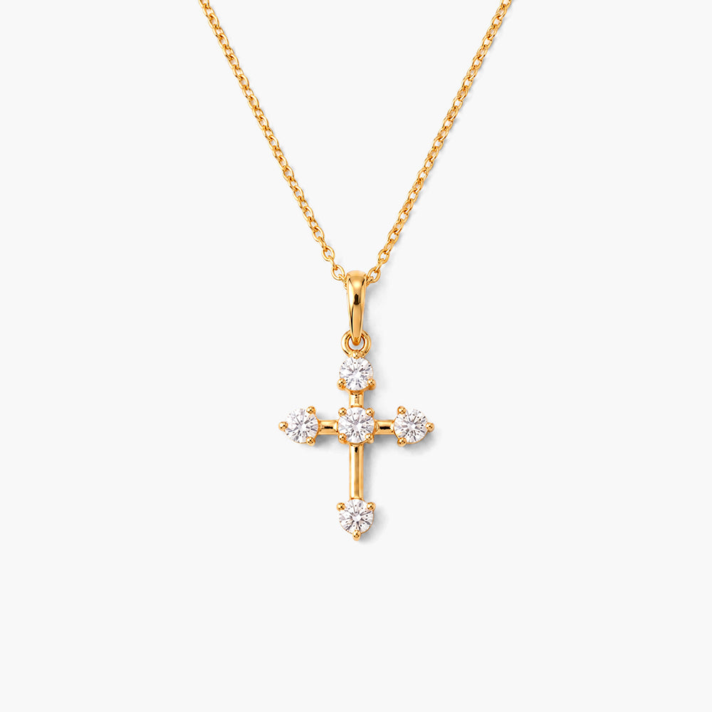 Celeste Cross 925 Sterling Silver Pendant Necklace