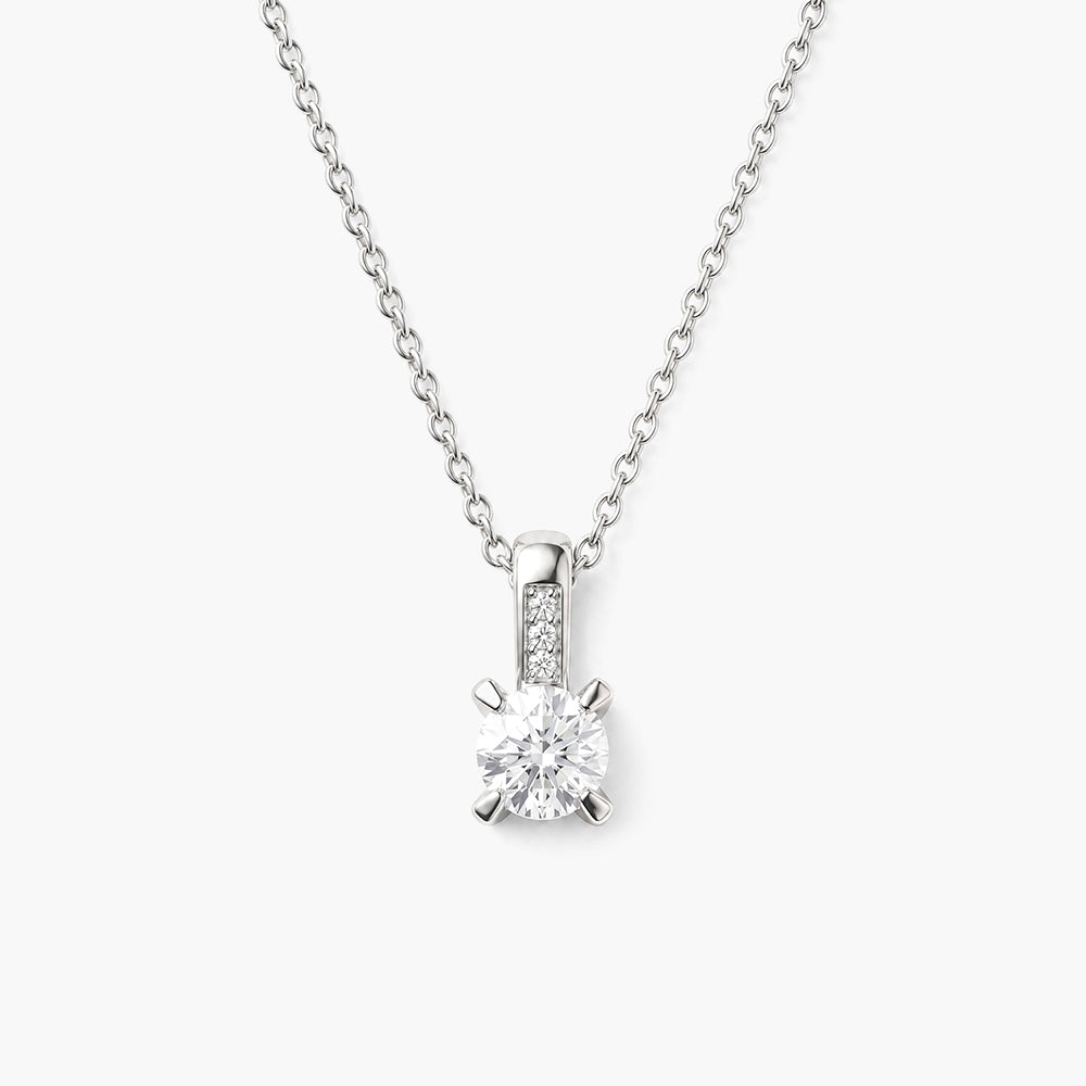 Crystal Charm Platinum Plated 925 Sterling Silver Necklace