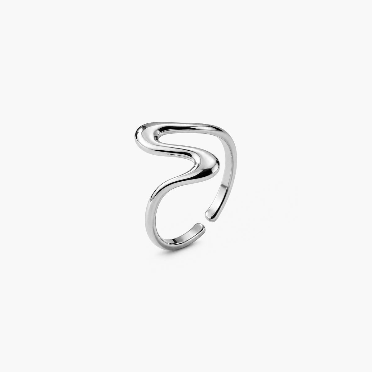 Sculpted Wrap Platinum Plated 925 Sterling Silver Ring