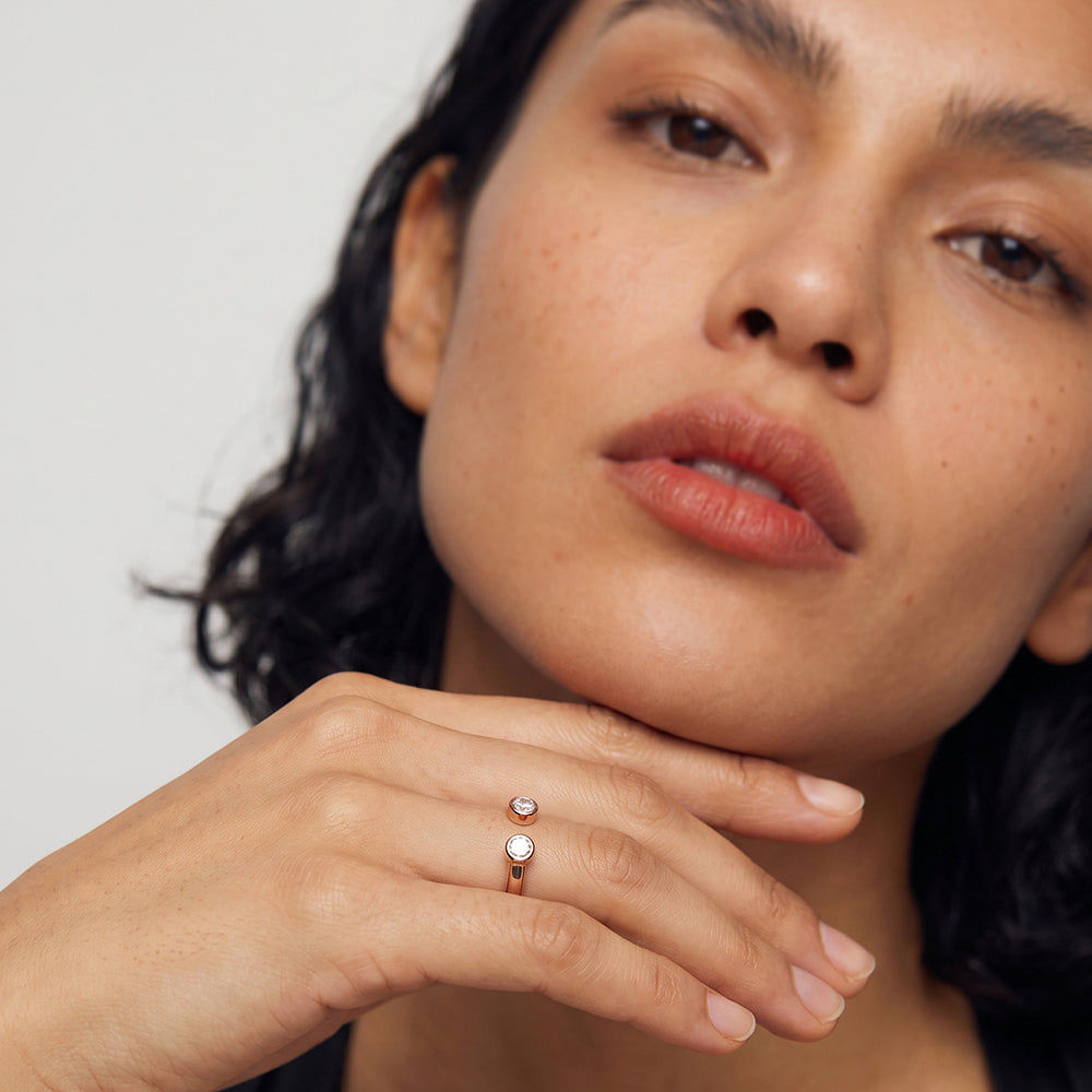 Duet Bezel 925 Sterling Silver Ring
