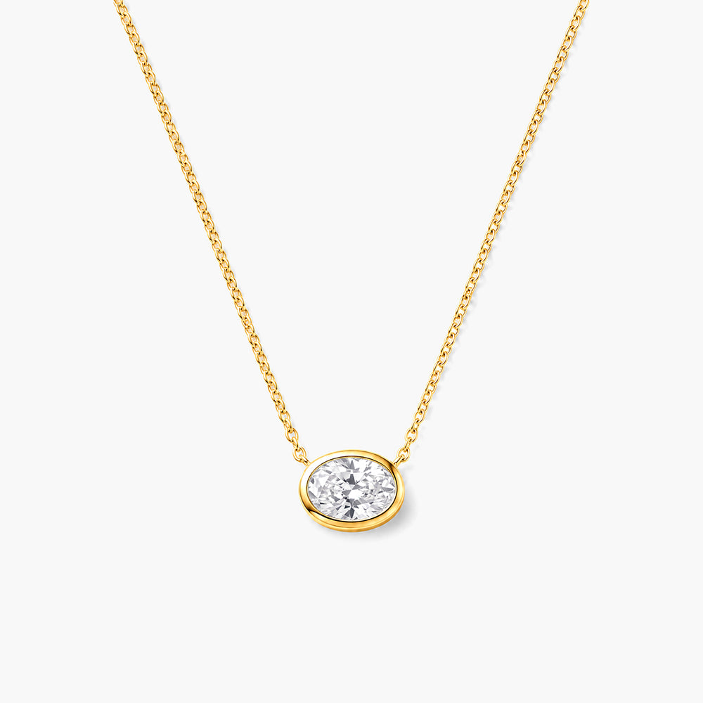 Bezel Solitaire 925 Sterling Silver Necklace