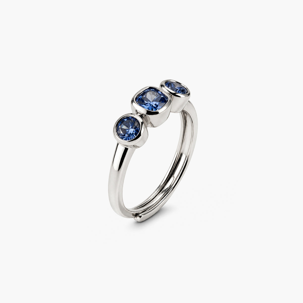 Regal Sapphire Platinum Plated 925 Sterling Silver Ring