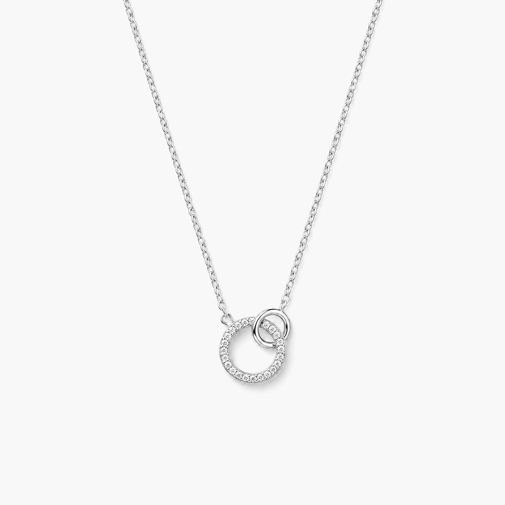 Entwined Circle Platinum Plated 925 Sterling Silver Necklace