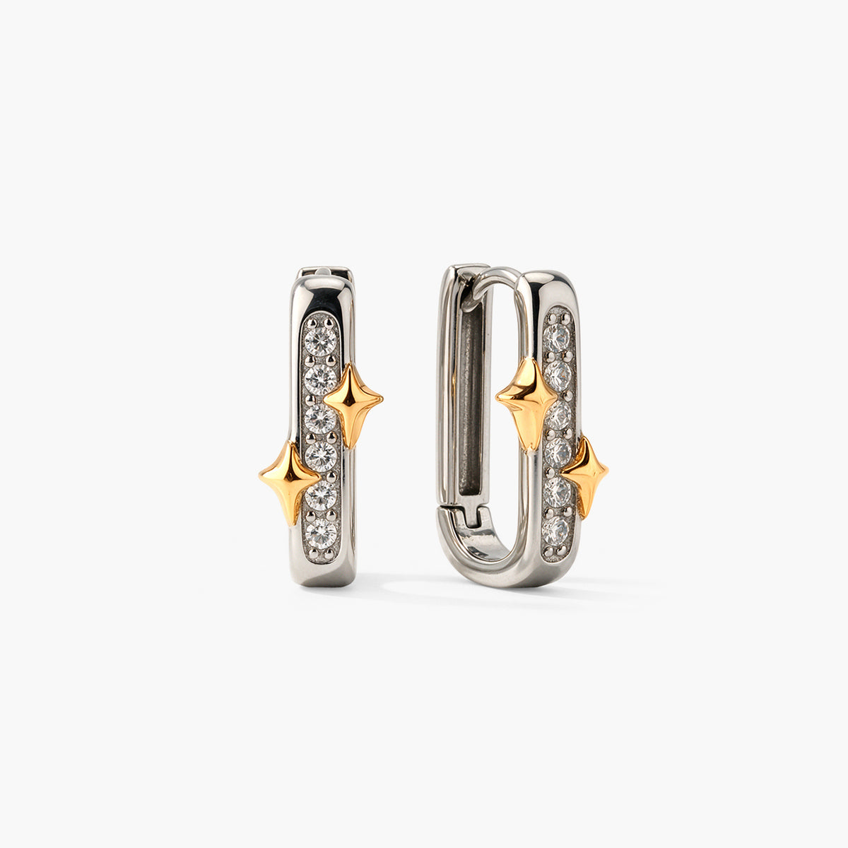 Crystal Geometric 925 Sterling Silver Earrings
