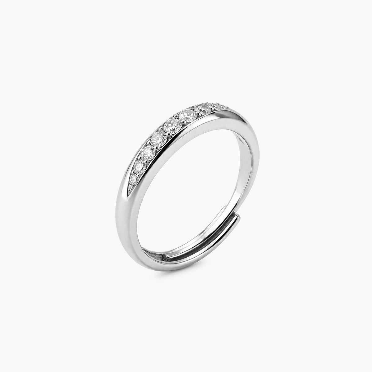 Luminous Crystal Band Platinum Plated 925 Sterling Silver Ring