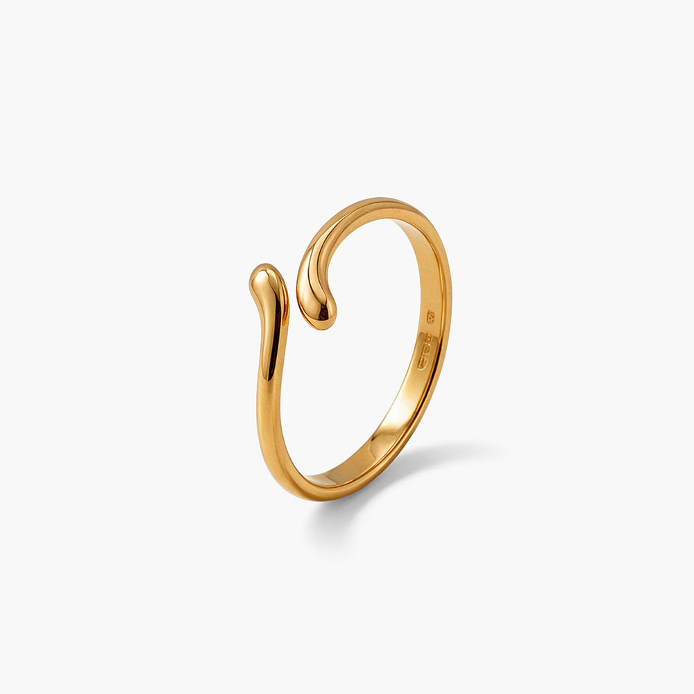 Fluid Bypass 925 Sterling Silver Open Ring
