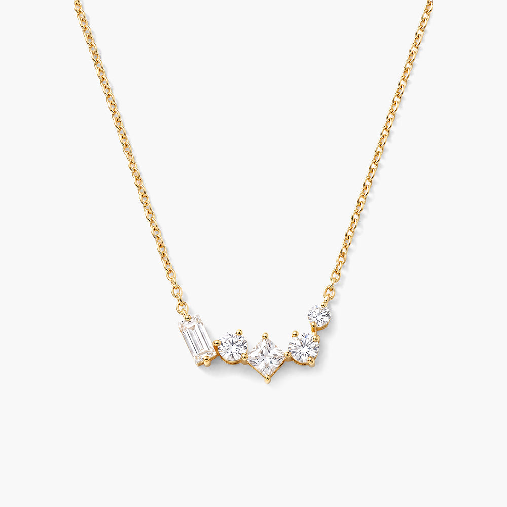 Geometric Crystal 925 Sterling Silver Necklace