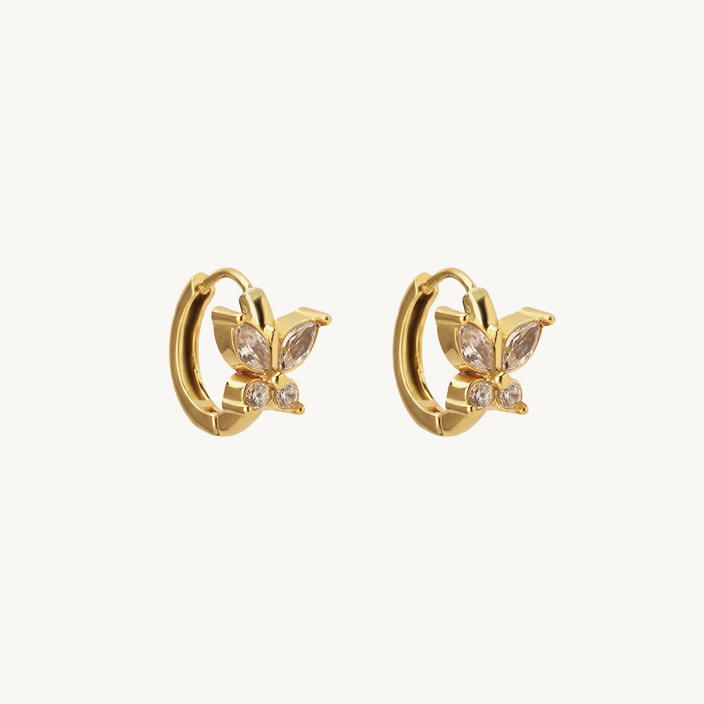 Petite Butterfly Spark Hoop Earrings