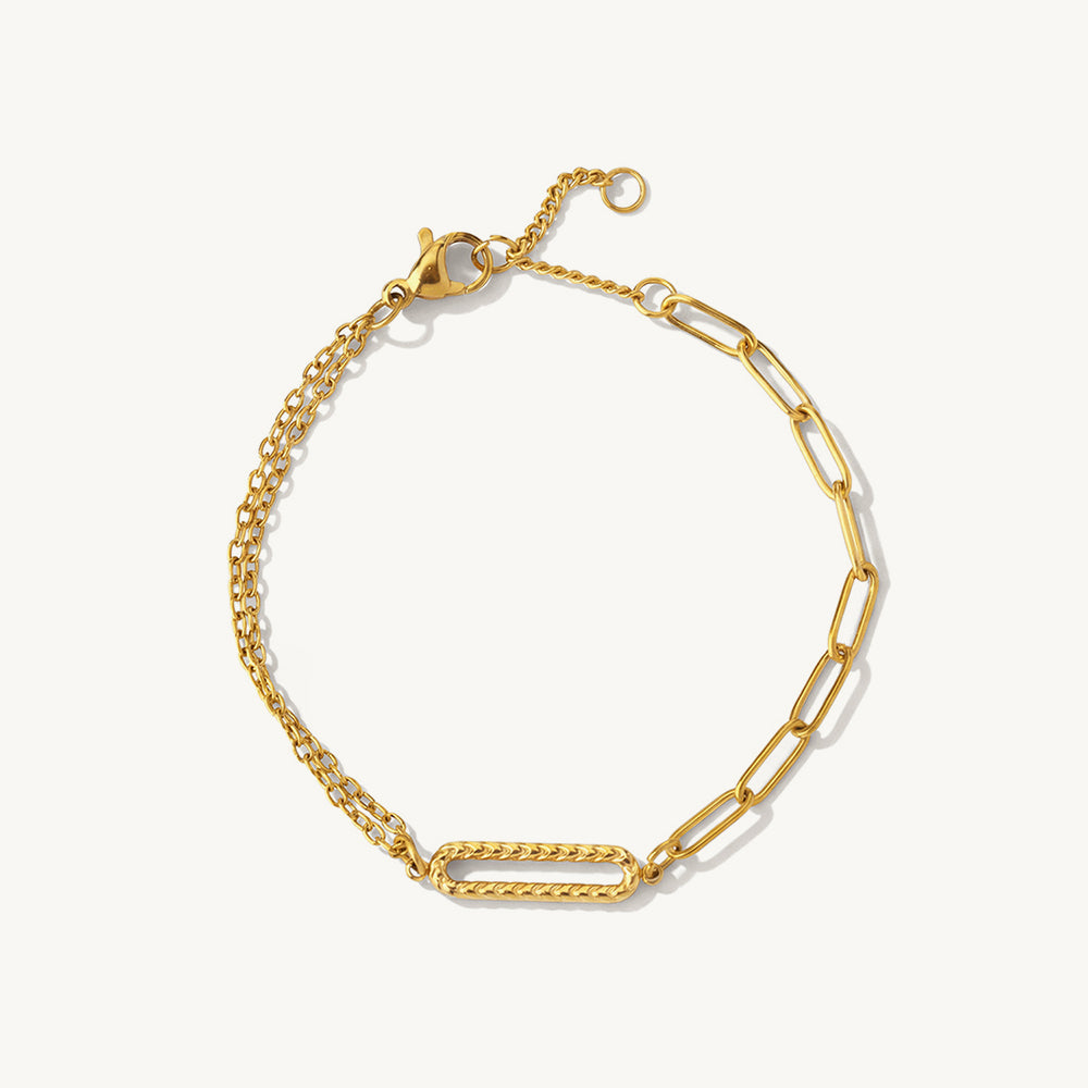 Structured Gold Link Statement Bracelet