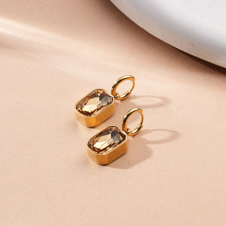 Cuboid CZ Stone Drop Earrings-2