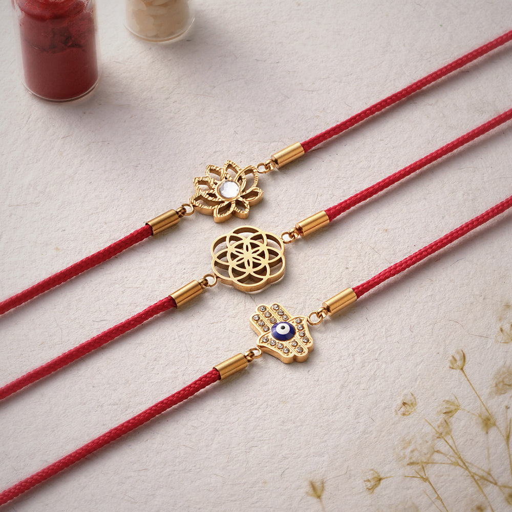 Golden Sentinel Rakhi Set