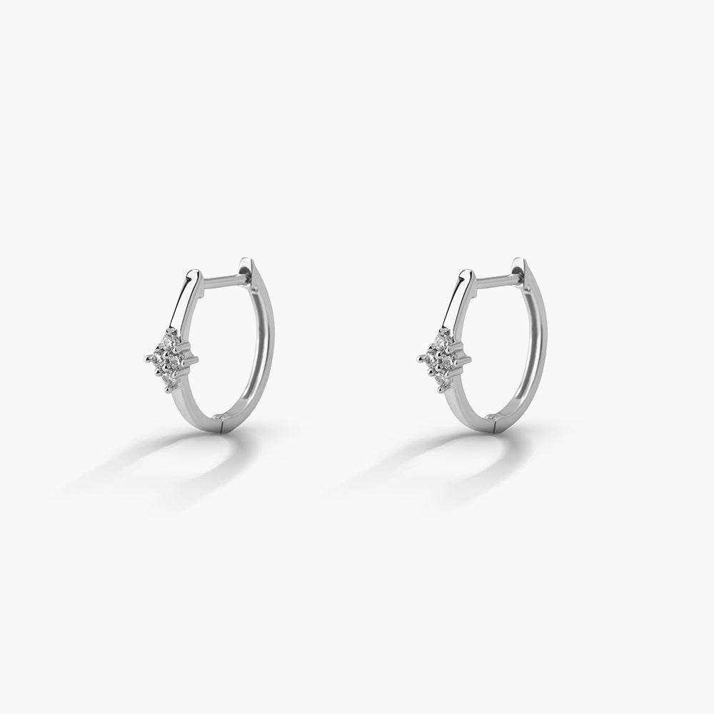 Elara Fleur Platinum Plated 925 Sterling Silver Earrings