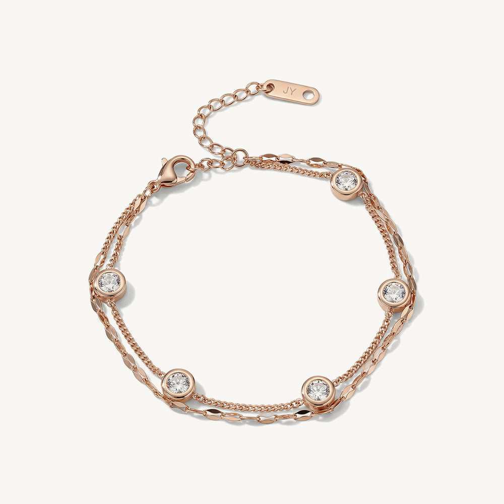 Sparkling CZ Trail Station Bracelet