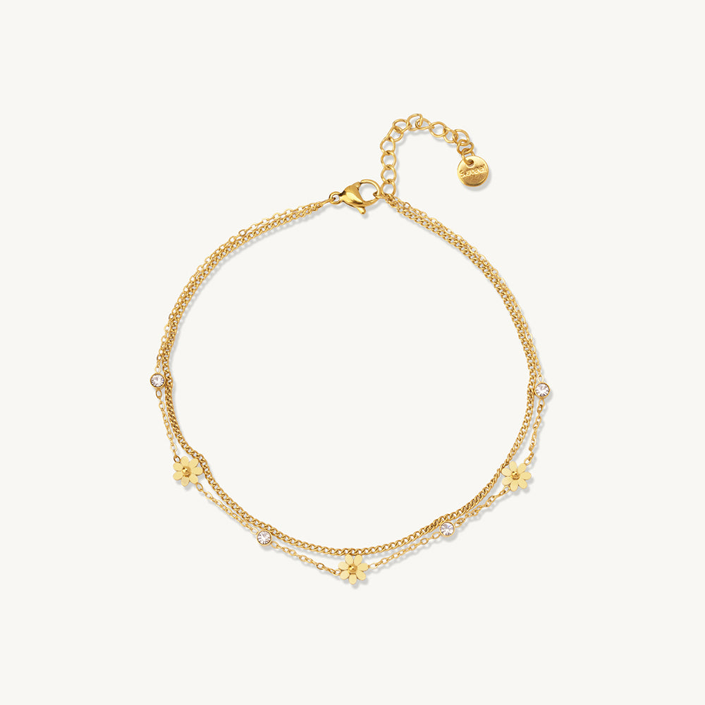 Dainty Crystal Station Chain Bracelet