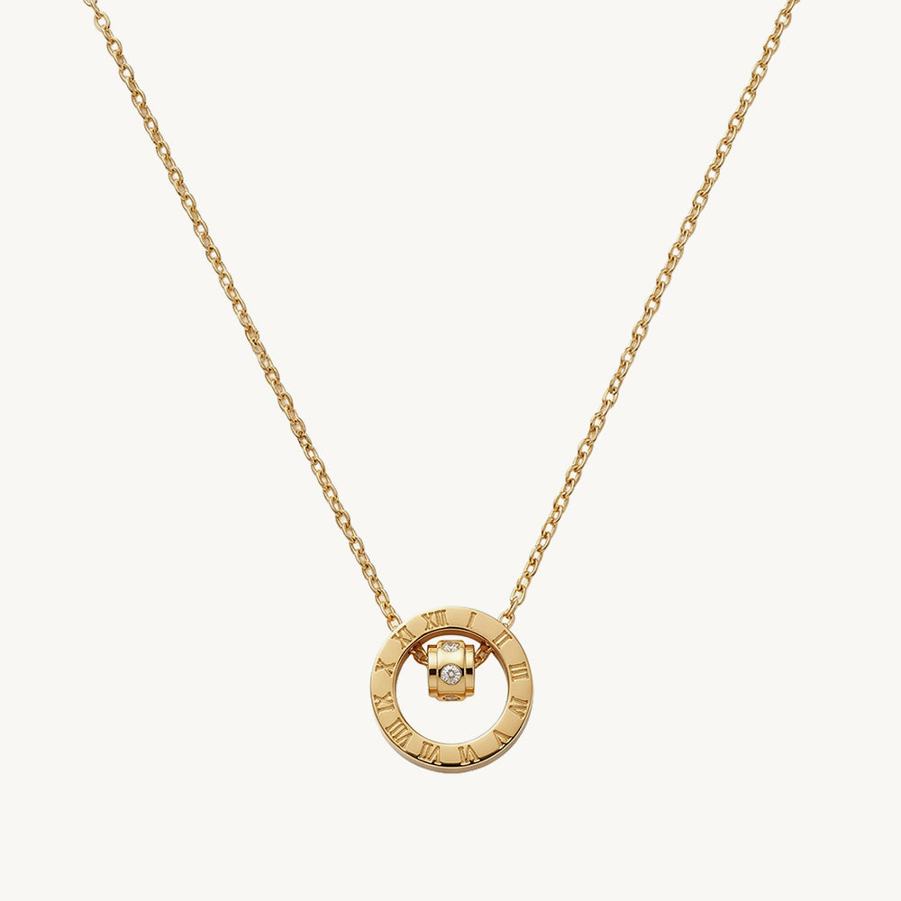 Orbit Frame Crystal Drop Pendant Necklace