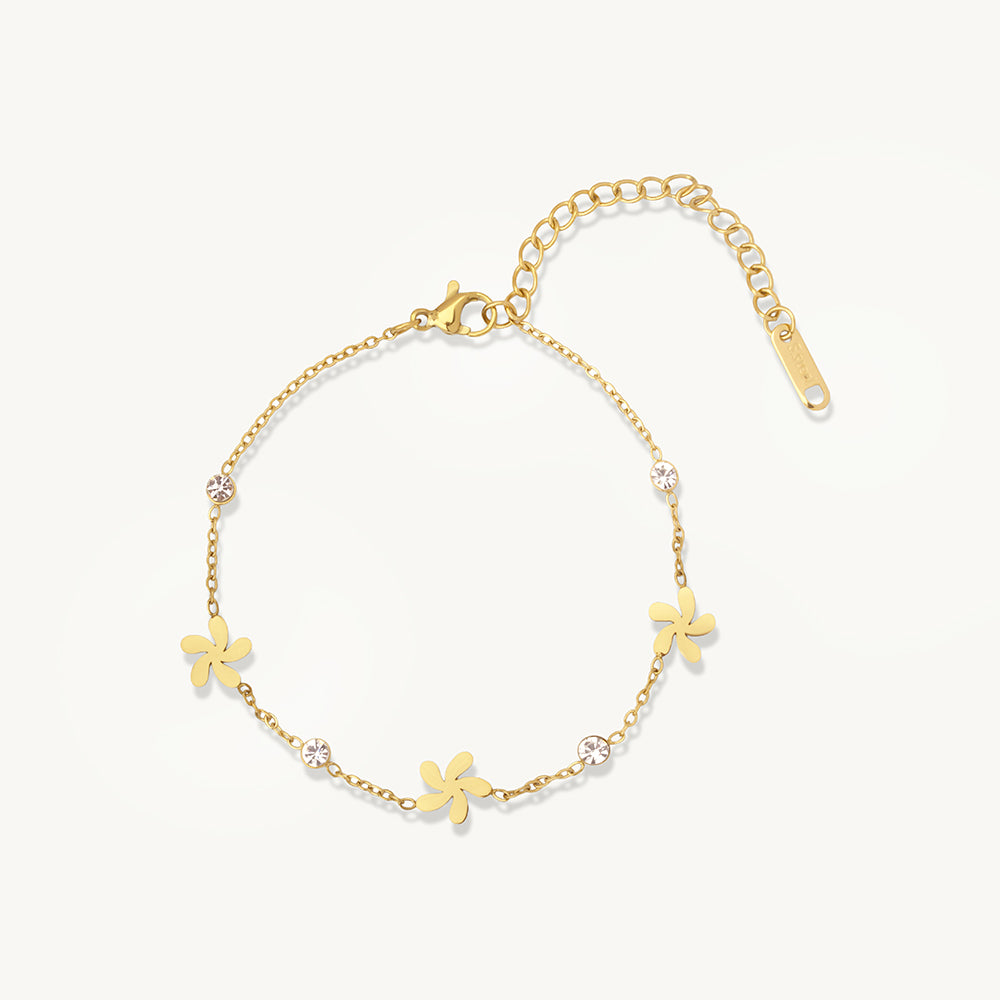 Minimal Floral Motif Chain Bracelet