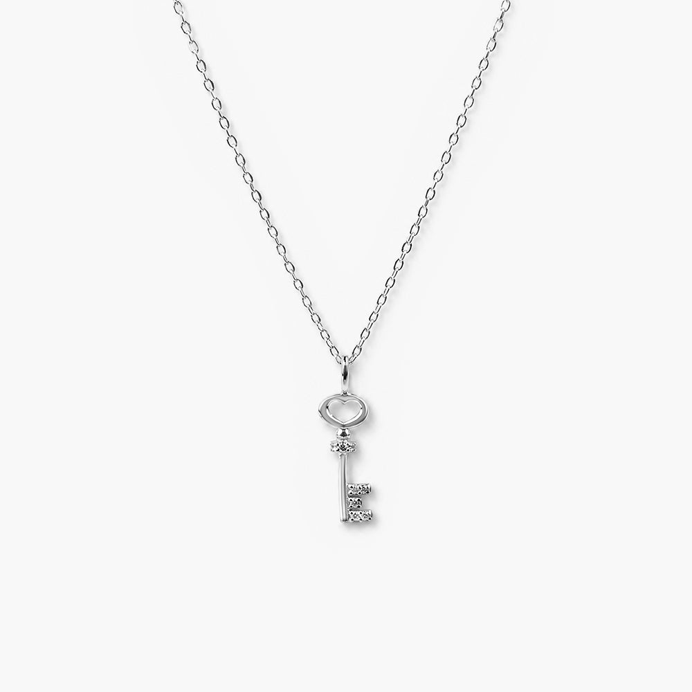 Secret Key Platinum Plated 925 Sterling Silver Necklace