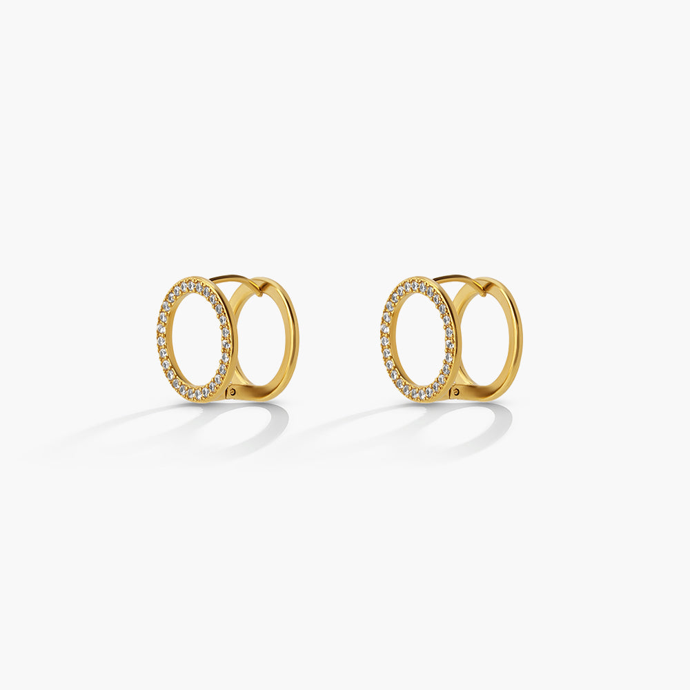 Halo Crystal Hoop Earrings