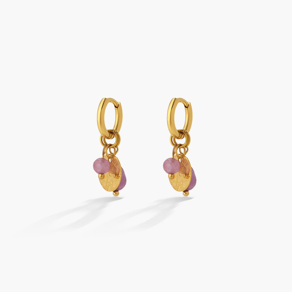 Lustre Charm Hoop Earrings