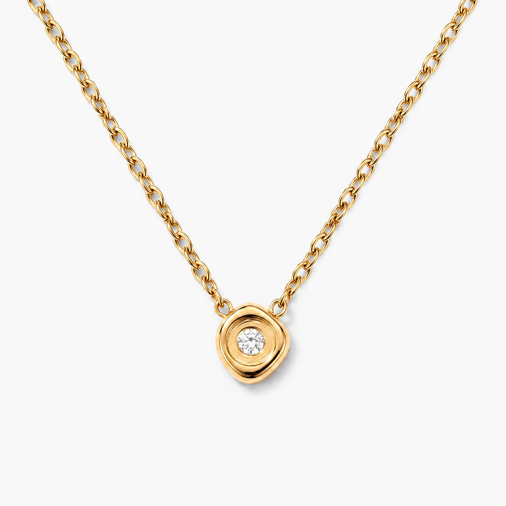 White Gemstone Gold Chain Necklace