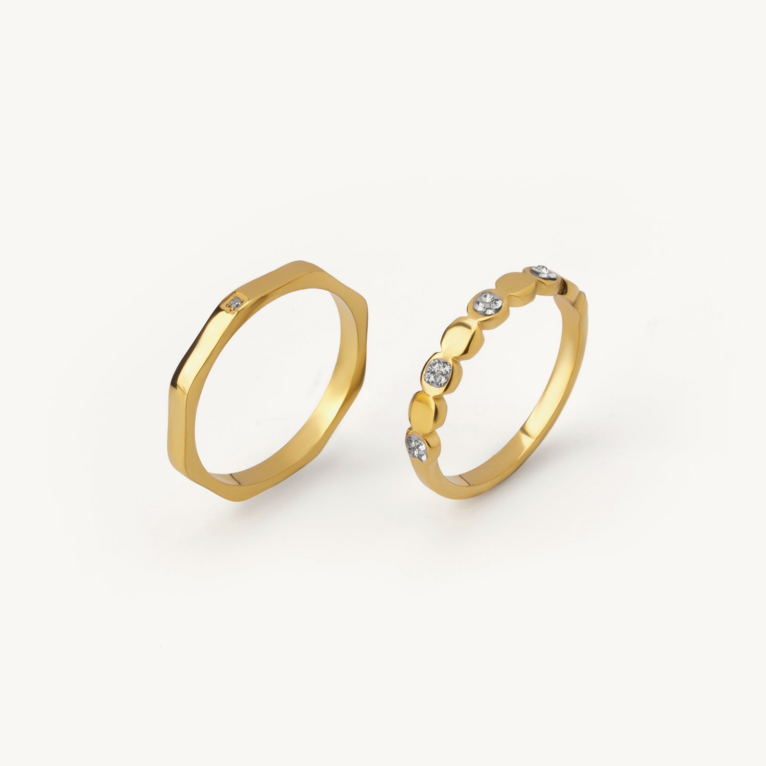 Hexagon Frame Stack Ring