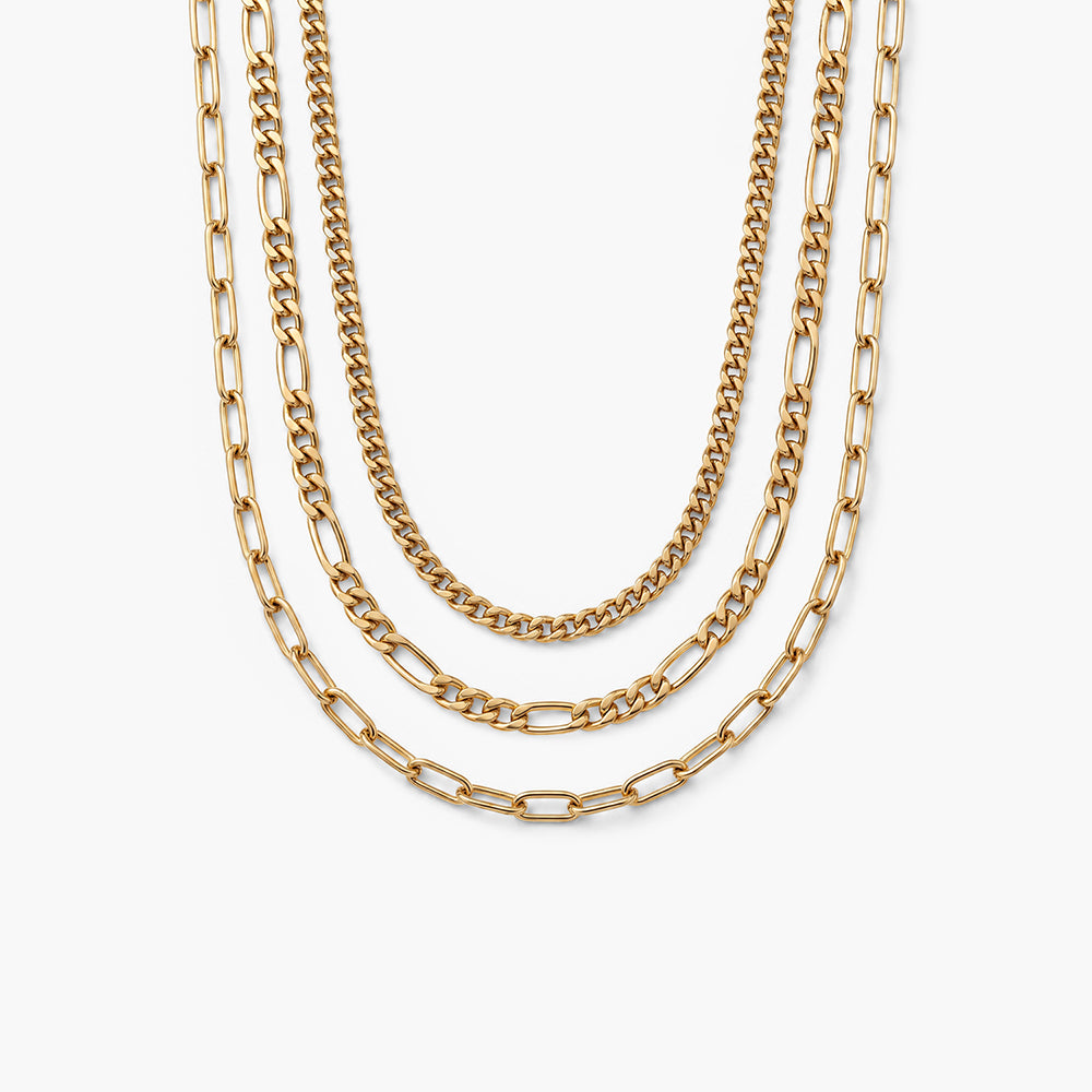 Layered Link Gold Chain Necklace