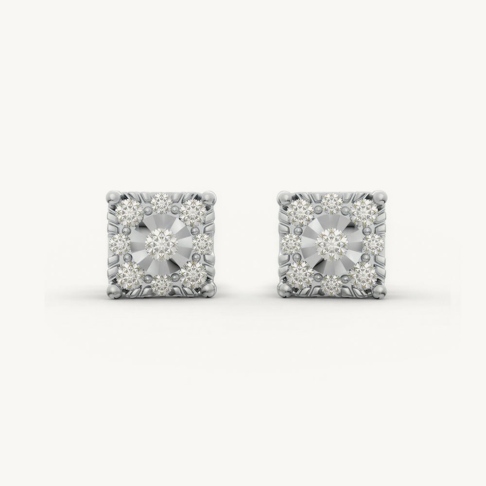 The Royal Essence 925 Sterling Silver Lab Grown Diamond Earrings