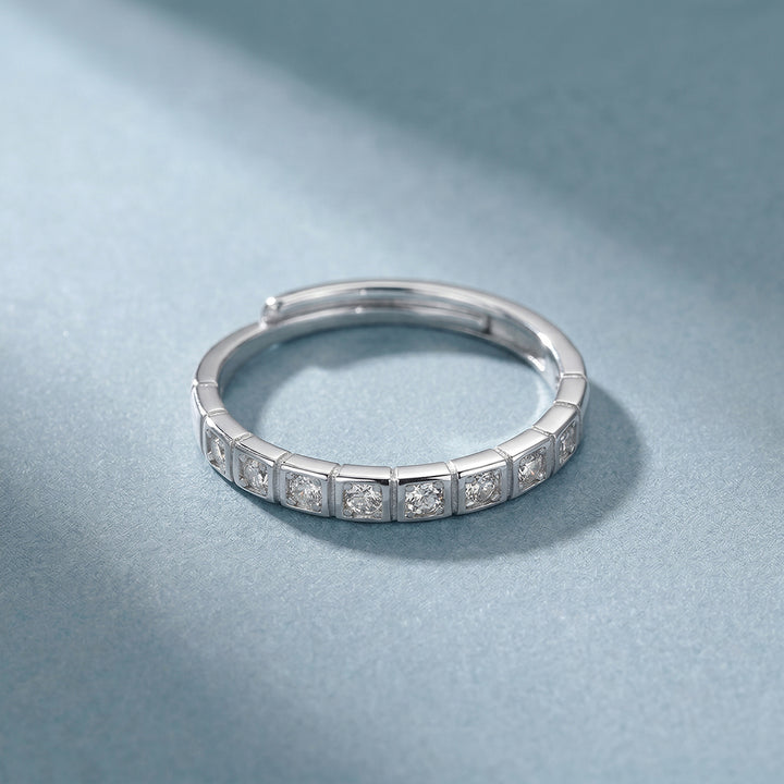Gleaming Line Structured 925 Sterling Silver Ring – PALMONAS