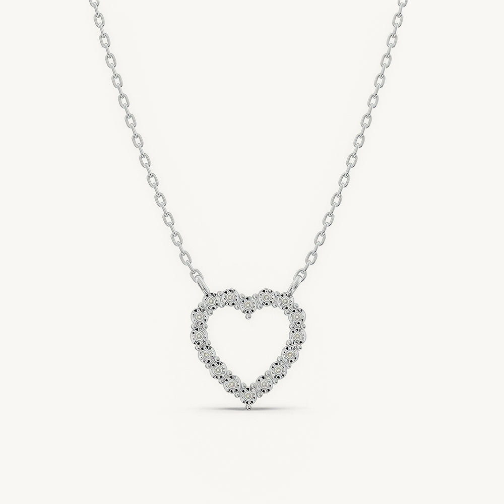 Starlit Charm Heart 925 Sterling Silver Lab Grown Diamond Pendant