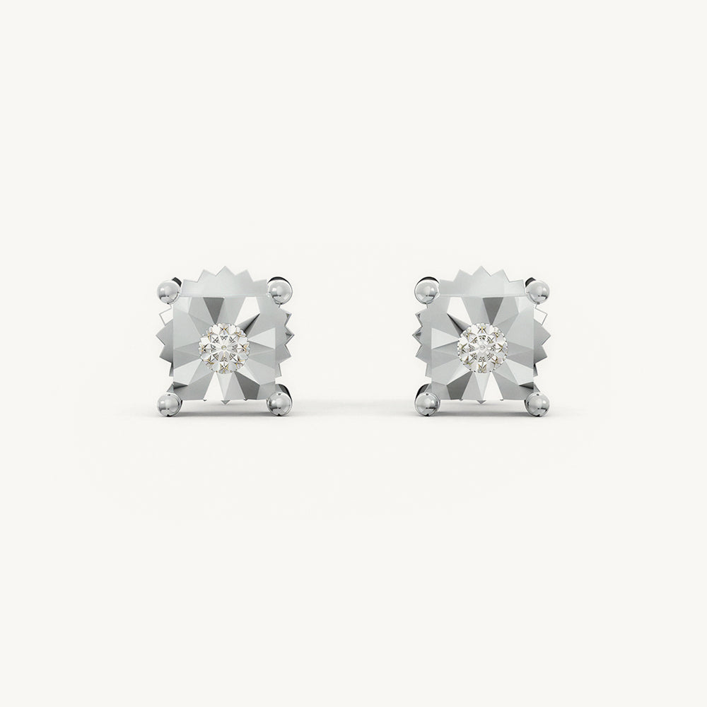 Timeless Solitaire 925 Sterling Silver Lab Grown Diamond Stud Earrings