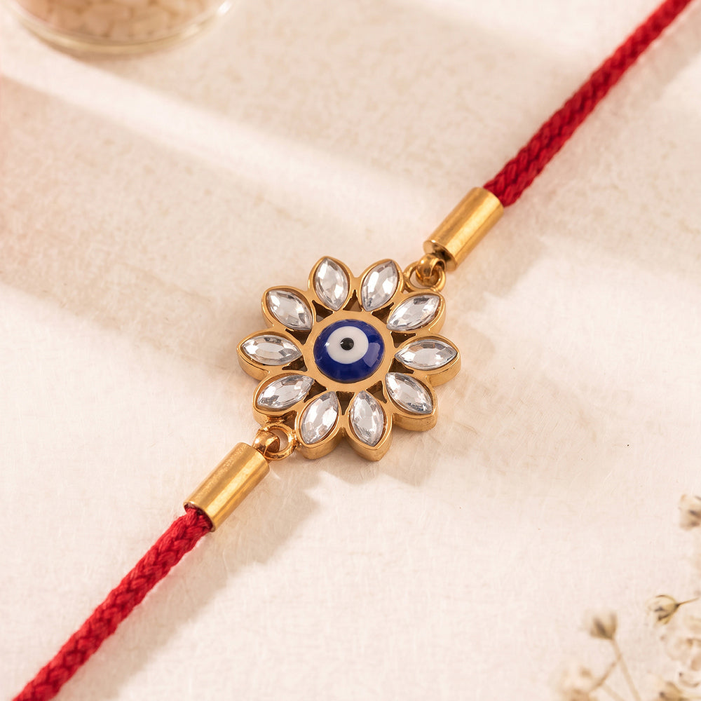 Blessed Floral Evil Eye Rakhi