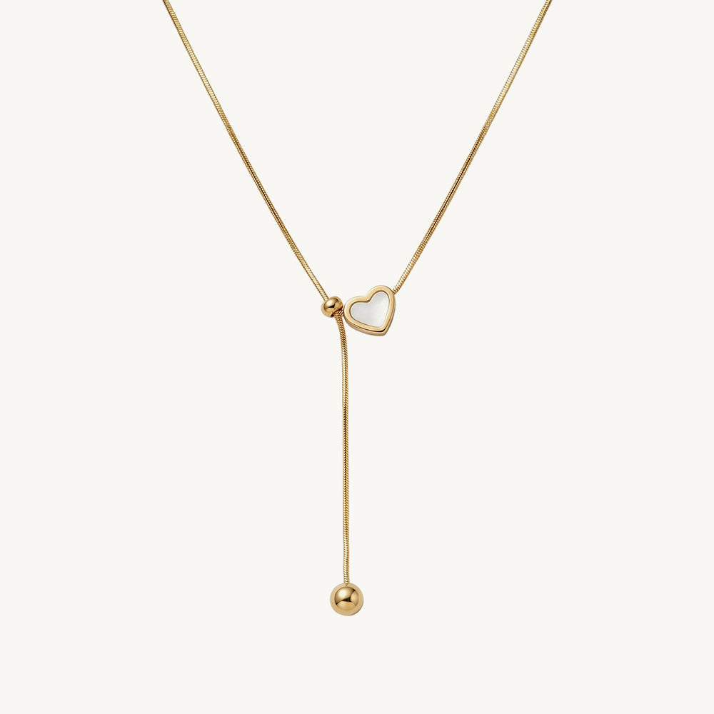 Aurora Heart Ball Drop Lariat Necklace