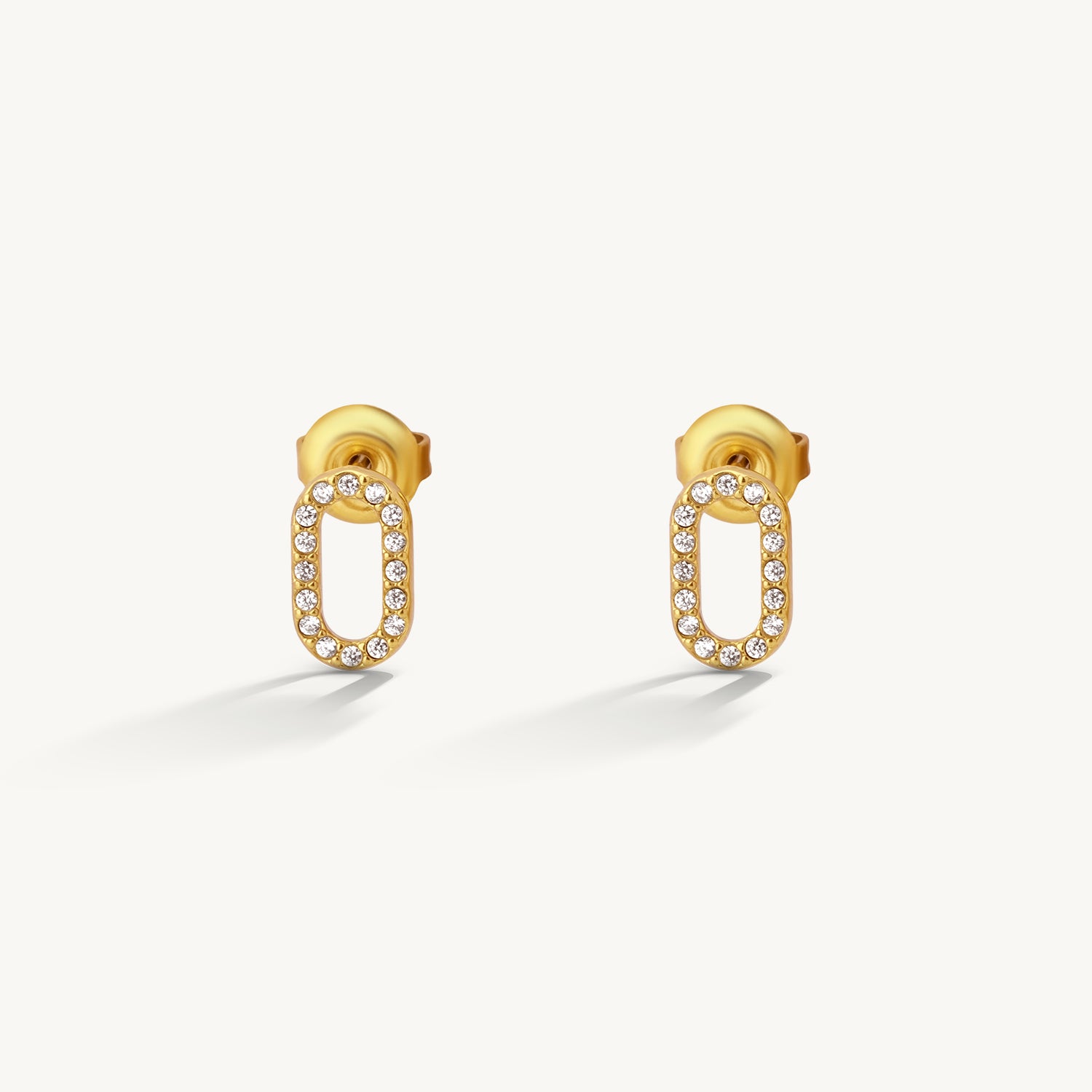 Crystal Link Stud Earrings