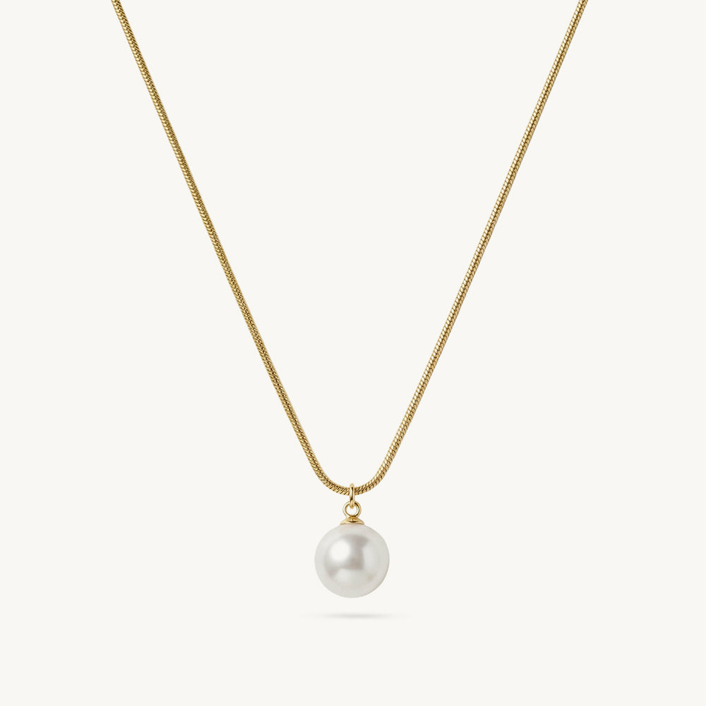 Minimal Pearl Charm Necklace