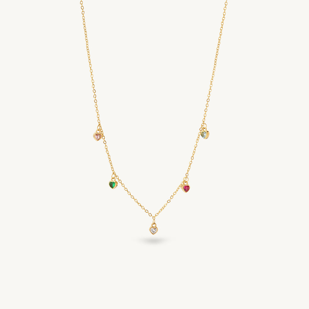 Colorful Mini Heart Charm Necklace